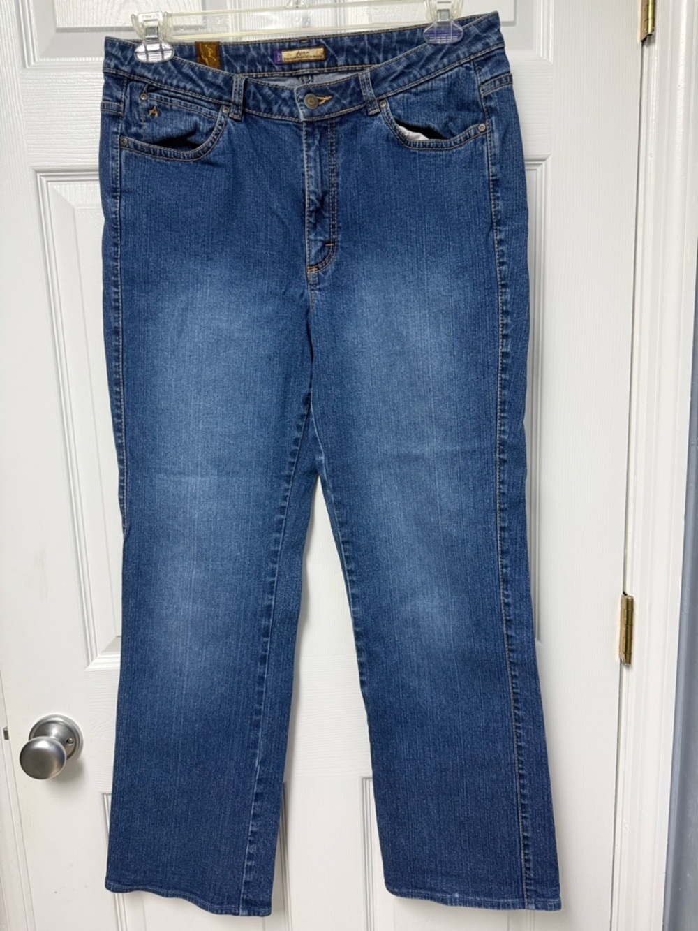 Aura Women's Boot Cut Jeans - Blue Denim 12 long